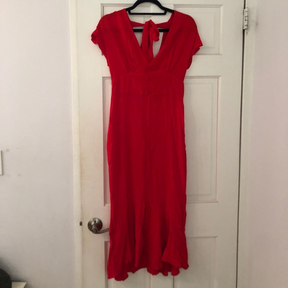 NEVER WORN. Pretty Red Midi Dress with buttons